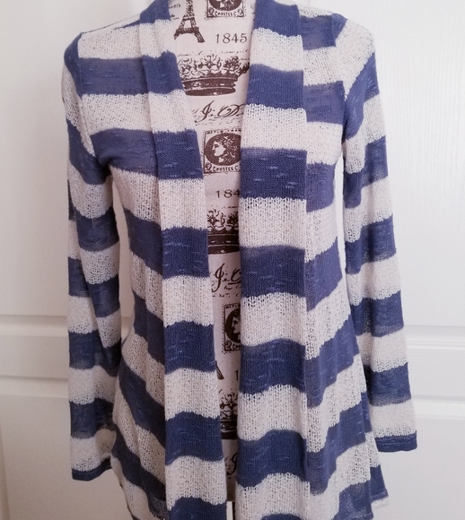 CKW Light Weight Blue/Cream Women's Cardigan - Picture 1 of 5